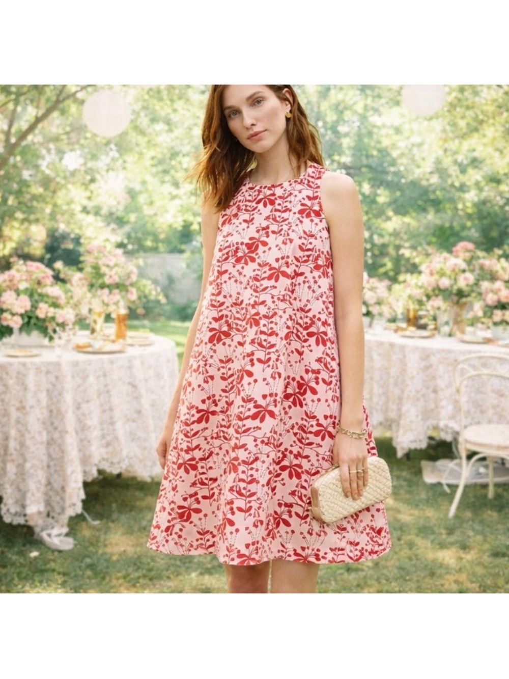 Cynthia Rowley Sleeveless Pink Floral A-Line Dress